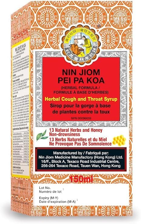 NIN JIOM PEI PA KOA 150ML, Natural Herbal Syrup, Soothing Throat and Respiratory Support