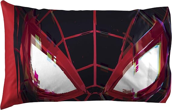 Marvel Miles Morales Spiderman Kids Pillowcase for Boys, Black