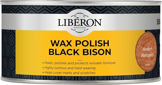 Liberon Black Bison Paste Wax, 500 ml, Medium Mahogany