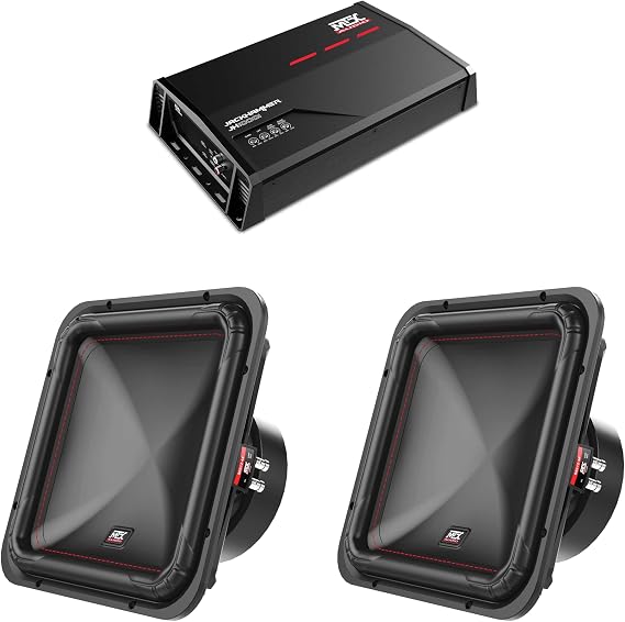 MTX S6512-44 2x12 in Subwoofers JH10001 1100W Amp Bundle