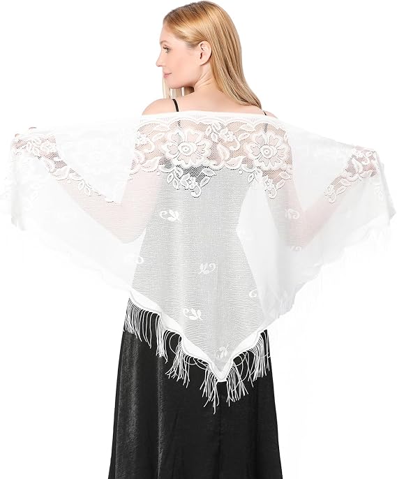Giantree Shawls and Wraps, Ladies Triangle Lace Shawls and Wraps, Shawl Wraps for Women for Evening Parties Wedding Shawls