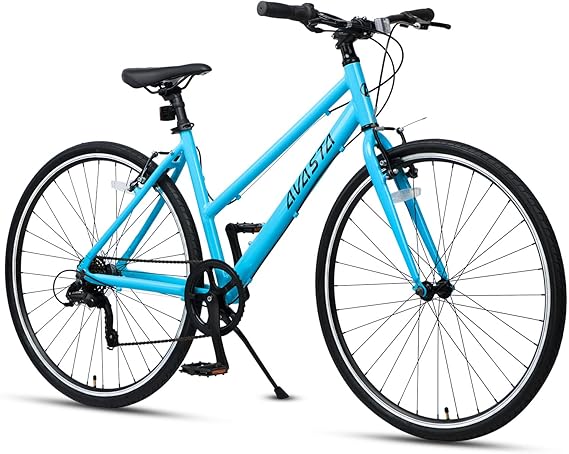 AVASTA Populus 700C Road Bike for Women with Kickstand, 15 17 Inch Lightweight Step Through Aluminum Alloy Frame, 7-Speed Drivetrain, Multiple Colors