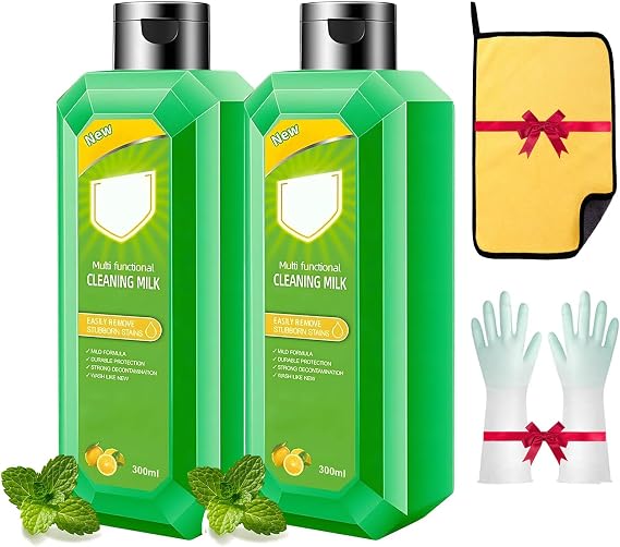 Cleaning Milk House Cleaner, Multifunctional Cleansing Milk, Heavy Oil Cleaner Stain, Bathroom Cleaning Supplies, Multi Functional Effective Cleaning Milk for Household Kitchen (2 pc)