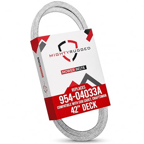 954-04033A Deck Belt Replacement for Cub Cadet, Length 118.2", Heavy-Duty, Aramid Cord Belt Replaces 754-0433, 954-0433 on MTD LT1022 (45,46), RZT-L42 (S42, S46), Craftsman Z6000, Troy-Bilt Mustang 42