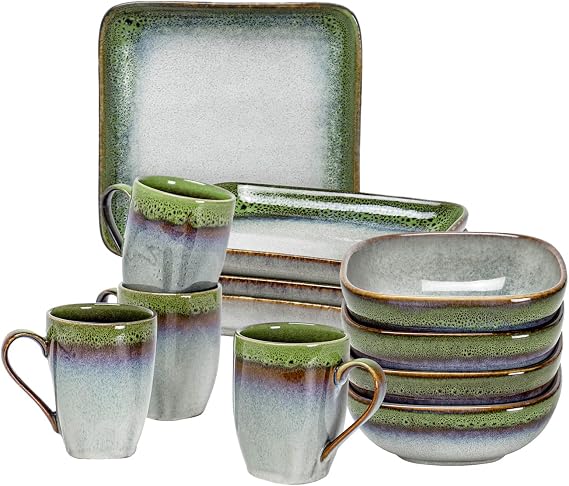Bundle - 6.3 Inch Plates and 22 Oz Bowls and 10 Oz Coffee Mugs Set