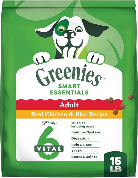 Greenies Smart Essentials Adult Dry Dog Food, Chicken & Rice, 15 lb