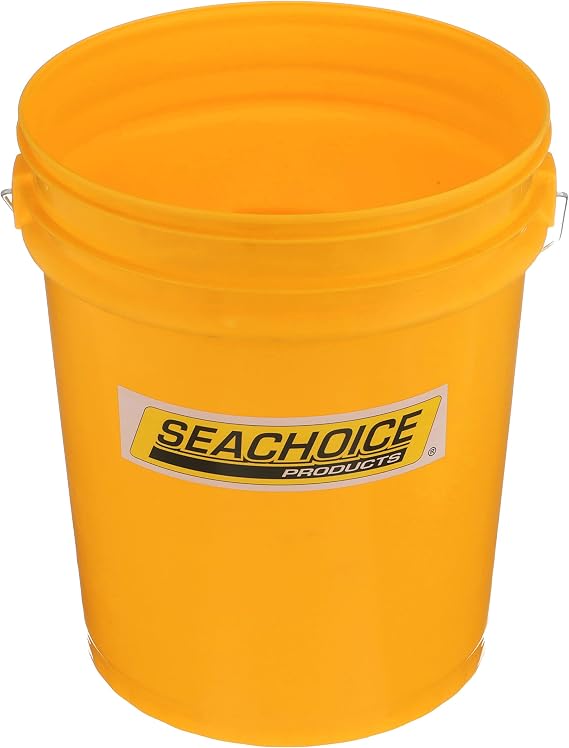 Seachoice 5-Gallon Plastic Bucket w/Metal Handle, Yellow