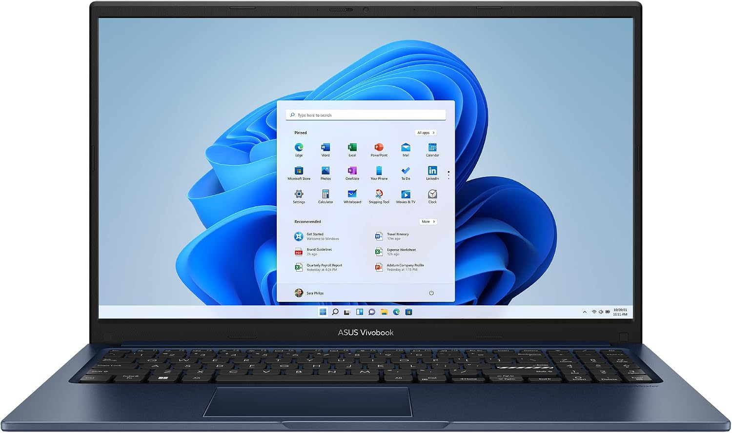 asus vivobook 15 laptop 15.6 inch fhd 1920 x 1080 display intel core i3-1215u cpu intel uhd graphics 8gb ram 128gb ssd windows 11 home in s mode quiet blue f1504za-as34