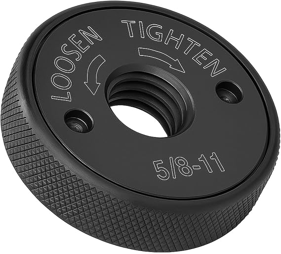 5/8''-11 Thread Angle Grinder Flange Nut Quick Release Locking Nut | Metal Grinder Lock Nut for Angle Grinder with 5/8-11 Threaded Spindle (Black)