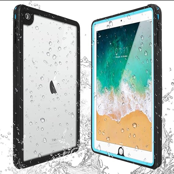 iPad 9.7 inch 2017/2018 Waterproof Case, AICase Water Resistant IP68 360 Degree All Round Protective Ultra Slim Thin Dust/Snow Proof with Lanyard for New iPad 9.7 2017/2018 (Grass Blue)