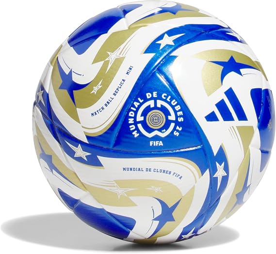adidas Unisex-Adult FIFA Club World Cup Mini Soccer Ball, White/Master Blue/Gold Metallic/Dark Blue, 1