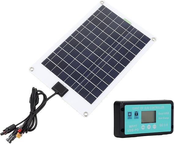 50W Solar Panel Kit, High Efficiency Solar Charger with 100A MPPT Controller for RV, Trailer, Boat, 12V Battery, Solar Battery Charger