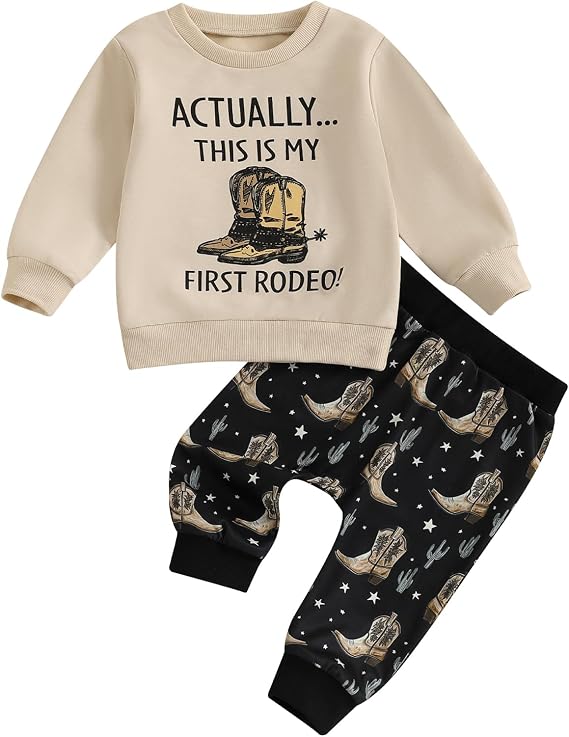 Baby Boy Winter Western Style Rodeo Shirts and Pants 2Pcs