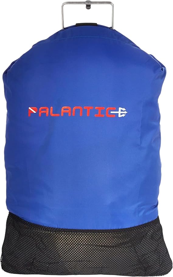 Palantic Lobster Catch Gear Nylon Game Bag Net with Stainless Steel Handle, 27"x17.5", Durable & Lightweight, Easy Clip Closure for and Fish Catching (Blue)