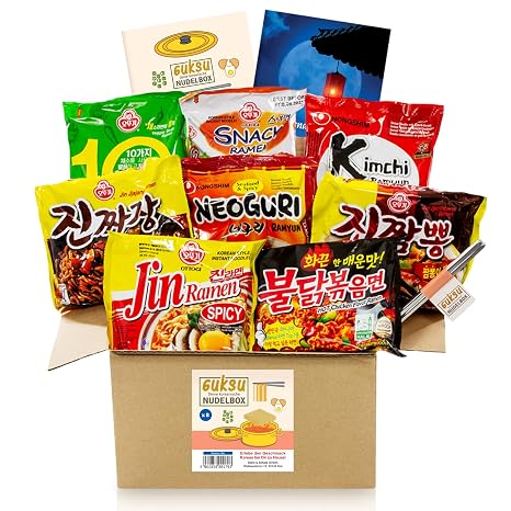 Guksu Box with 8 Korean Noodles Selected Mix of Versatile Flavours Korean Instant Noodles Gift Box