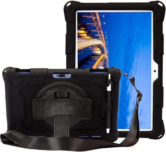 Case for ZZB ZB10 Tablet 10 inch, Silicone Stand Cover for Pritom M10/PRITOM Touch10/YQSAVIOR YQYQ10S/QunyiCO Y10/ZZB/Voger priorpad X100 /Digiland Tablet Model:DL1036 (Black)