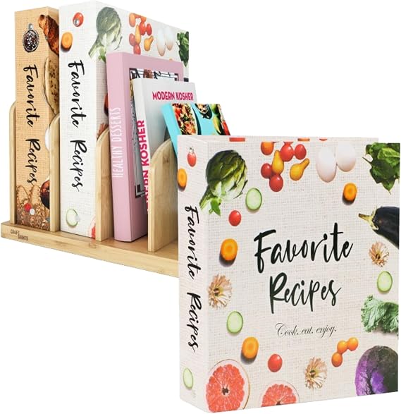 CraftSaints Recipe Binder Vegetable with Cookbook Tabletop Organizer