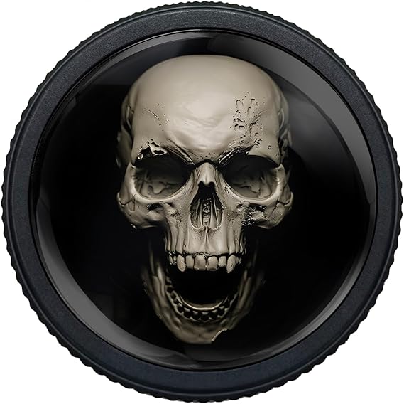 4 Pack White Skull Metal Cabinet Knobs for Kitchen Bathroom | Drawer Pulls Round Black Dresser Handles Furniture Hardware for Cupboard Wardrobe Closet Vanity Decor