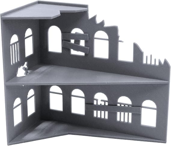 Ruined Building, Terrain Scenery for Tabletop 28mm Miniatures Wargame, 3D Printed and Paintable, EnderToys