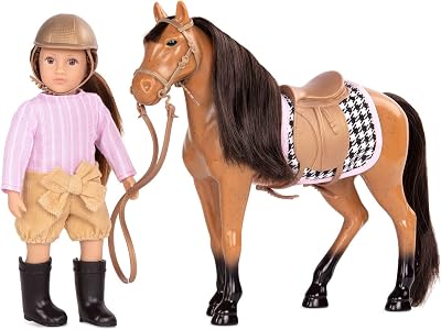 Lori Dolls – Celia & Cinnamon – Mini Doll & Toy Horse Set – Small 6-inch Doll & Morgan Horse – Play Set with Clothes, Animal & Accessories – Playset for Kids – 3 Years