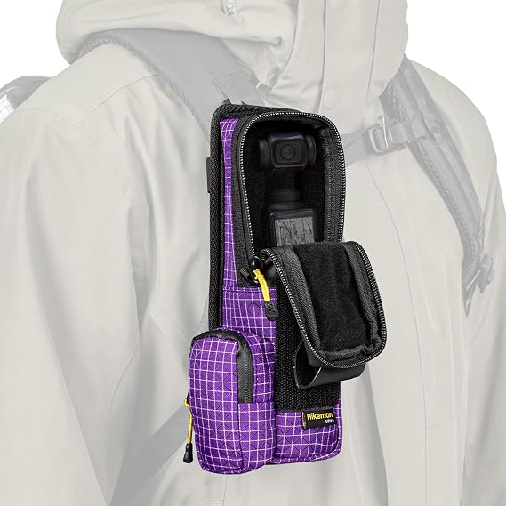 HIKEMAN Backpack Shoulder Strap Bag for DJI Osmo Pocket 3, Quick Access and Lightweight Protective Pouch, Water-Resistant Portable Storage Bag for Camera & Accessories, Daily Outdoor (Purple)