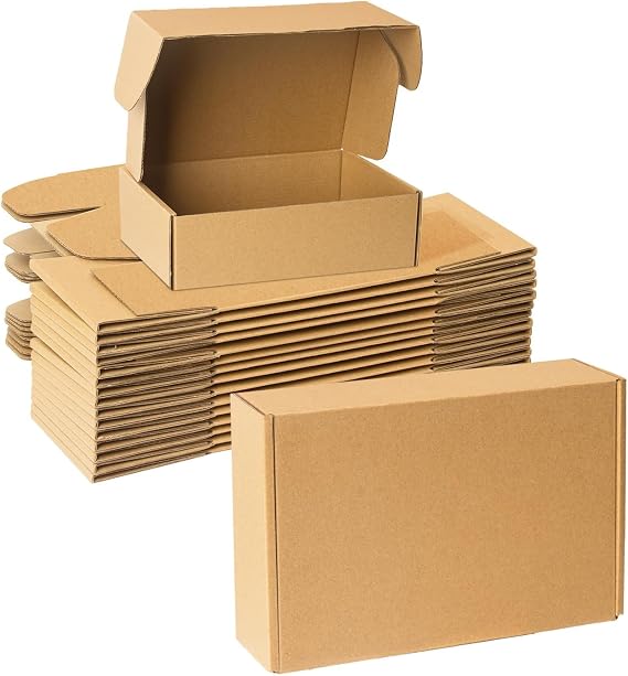 Shipping Boxes 180x125x51mm (7x5x2") Set of 25, Small Mailing Boxes Brown Cardboard Corrugated Mailer Boxes for Mailing Small Business Gifts Wrapping