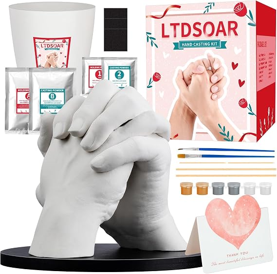 LTDSOAR Hand Casting Kit for Couples & Family with Practice Kit | Romantic Hand Mold Keepsake for Wedding, Anniversary, Engagement & Bridal Shower, Ideal Gift for Him, Her, Men & Women