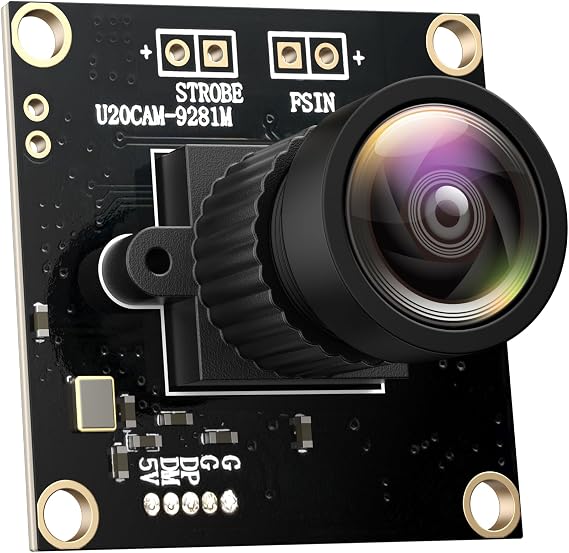 USB2.0 UVC Camera Module 1M Global Shutter Mono Sensor OV9281 720p 120fps with UVC Driver External Trigger Strobe for Raspberry Pi Jetson Nano Computers Windows Linux Android Mac OS