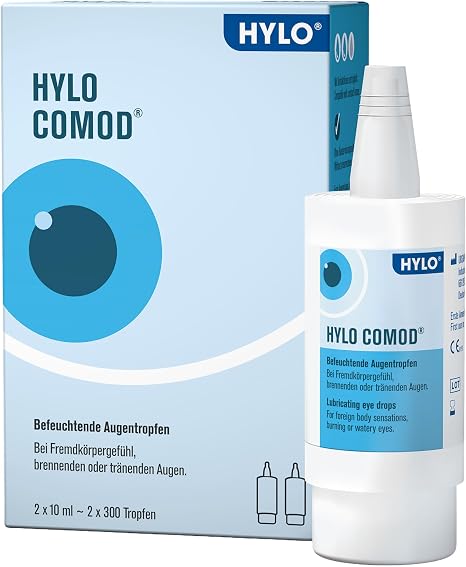 HYLO COMOD Eye Drops for Dry Eyes with Hyaluronic Acid Twin Pack 2 x 10 ml