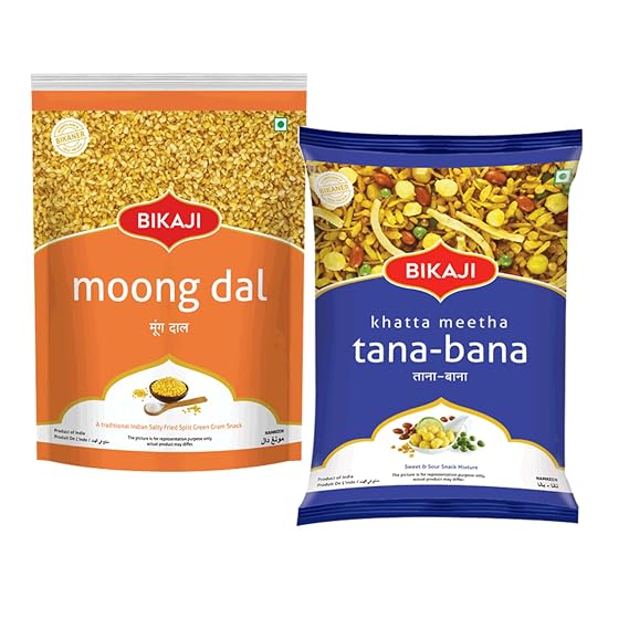 Bikaji Moong Dal & Khatta Meetha Combo Namkeen Snack Pack