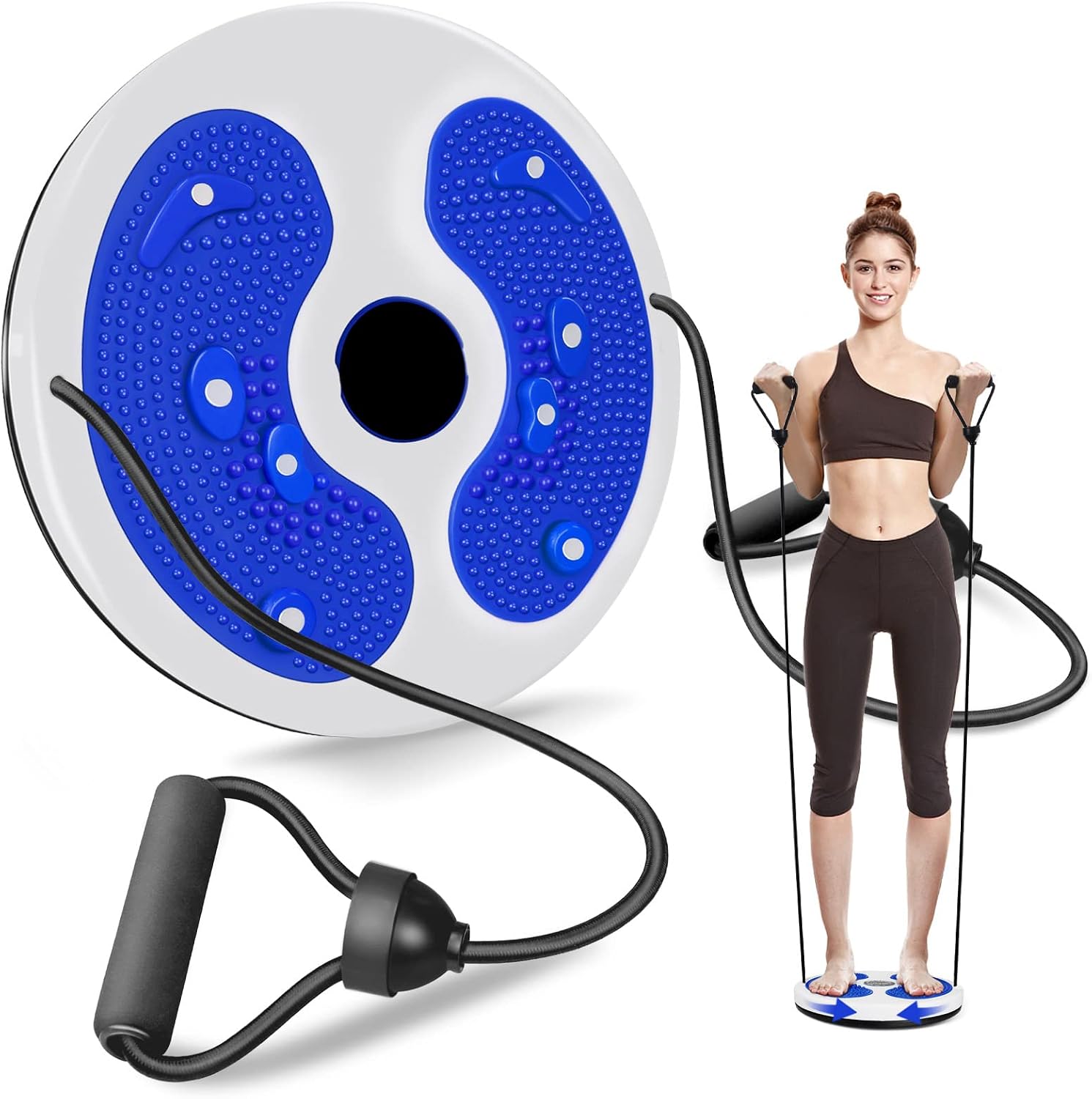 MAIKEHIGH Waist Twist Disc, Waist Slimming Balance Rotating Disc Multi-functional Twist Board Exercise with Massage Foot Sole- Home Fitness Gym Equipment