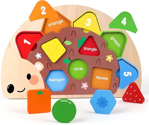 Montessori Toddler Toys for 1 2 3 Year Old Boys Girls,Wooden Puzzles Jigsaw for 1-2 Year Old Boy Educational Toys -Learning Colour Sorting Toys Gifts for 1-2-3 Year Olds Girls Boys Peg Board Toy