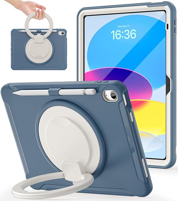 BATYUE Shockproof Case for iPad A16 11th / 10th Gen, Dusty Blue