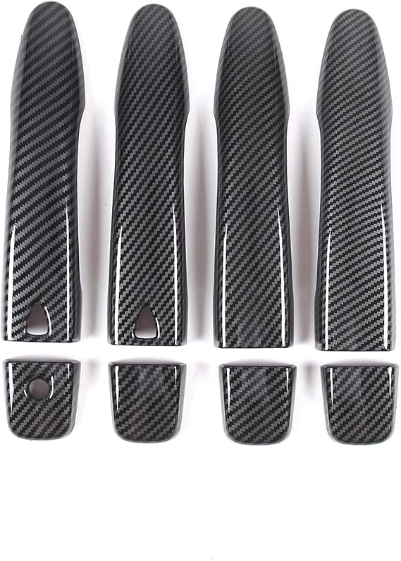 Car Exterior Door Handle Cover Compatible with 2014-2020 Nissan Rogue 2015-2023 Nissan Murano 2016-2023 Nissan Maxima, Door Handle Protector Decoration Covers Accessories (Carbon Fiber Pattern)