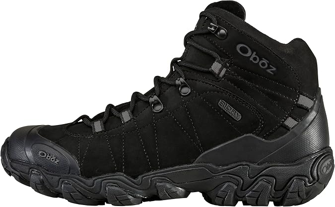 Oboz Bridger Mid B-Dry Hiking Boot - Men's Midnight Black, 9.5 Wide