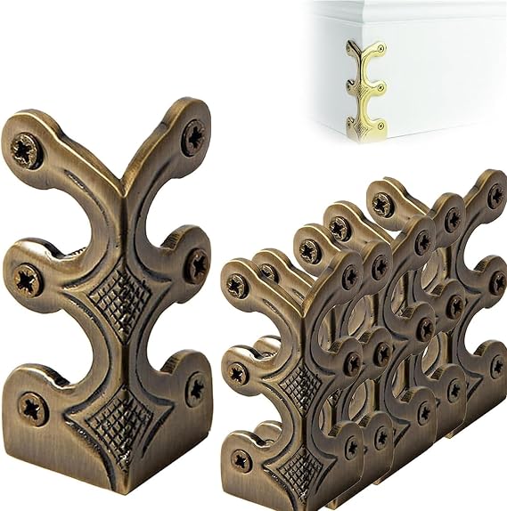 Ujicde Brown Solid Copper L-Shape Corner Protectors, Multipurpose Furniture Corner Protectors, Prevent Scuffs, Add Elegance