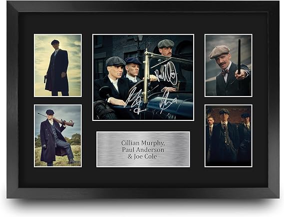 HWC Trading FR A3 Cillian Murphy Paul Anderson &amp; Joe Cole Peaky Blinders Tommy, Arthur &amp; John Gifts Printed Signed Autograph Picture for TV Show Fans - A3 Framed