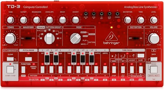 Behringer TD-3-SB Analog Bass Line Synthesizer - Strawberry