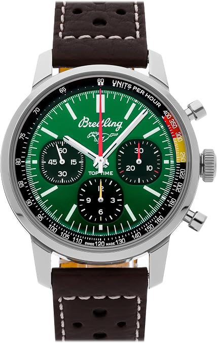 Breitling Top Time Automatic Green Dial Watch AB01762A1L1X1 (Pre-Owned), brown
