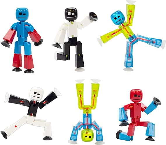 Zing Stikbot Series 4 - Color 6 Piece Posable Action Figure Set - for Stop Motion Animation - Ages 4 and Up