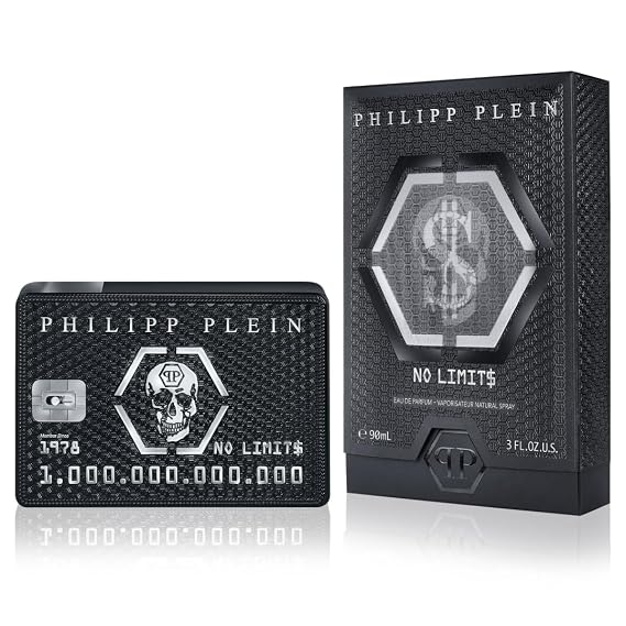 Philipp Plein Eau de Parfum No Limits 90 ml Parfum Homme Notes Orientales et Boisees Un Tatouage Olfactif Indelebile et Sensuel Boise Oriental Flacon en Verre Laque Noir