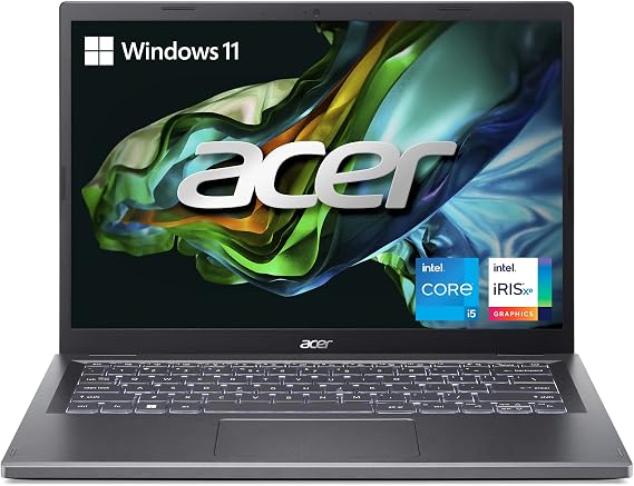 acer Aspire 5 14 Slim Laptop | 14" WUXGA (1920 x 1200) IPS |Core i5-1335U | Intel Iris Xe Graphics | 8GB LPDDR5 | 512GB Gen 4 SSD | Wi-Fi 6E | USB4/Thunderbolt 4 | Backlit KB | A514-56M-576D, Gray