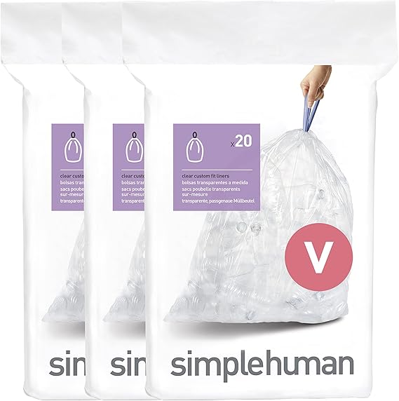 simplehuman Custom Fit Trash Can Liner J, 30-40 L / 10-10.5 Gal, 50-Count Box
