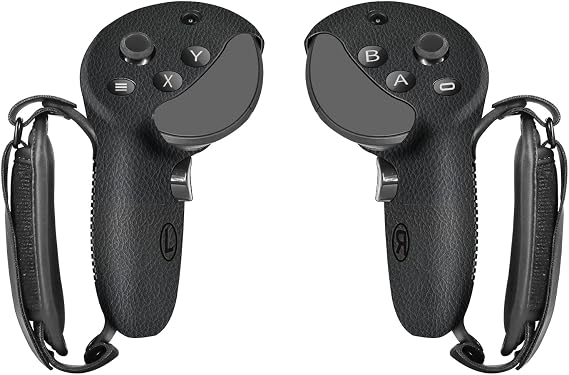 Globular Cluster Silicone Grips for Meta Quest Pro Controllers | Come with PU Leather Cushion Pad, More Comfortable ,Black