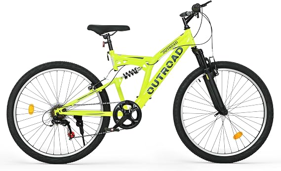 Mountain Bike for Adult Men Women, 26 Inch 7 Speed Mountian Bicycle with Dual Full Suspension, Dual V Brake MTB Bicycle, Multiple Colors(Green)