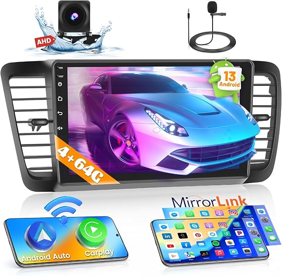 8-Core 4+64G 9'' Android 15 Car Stereo for Subaru Legacy Outback 2003-2009
