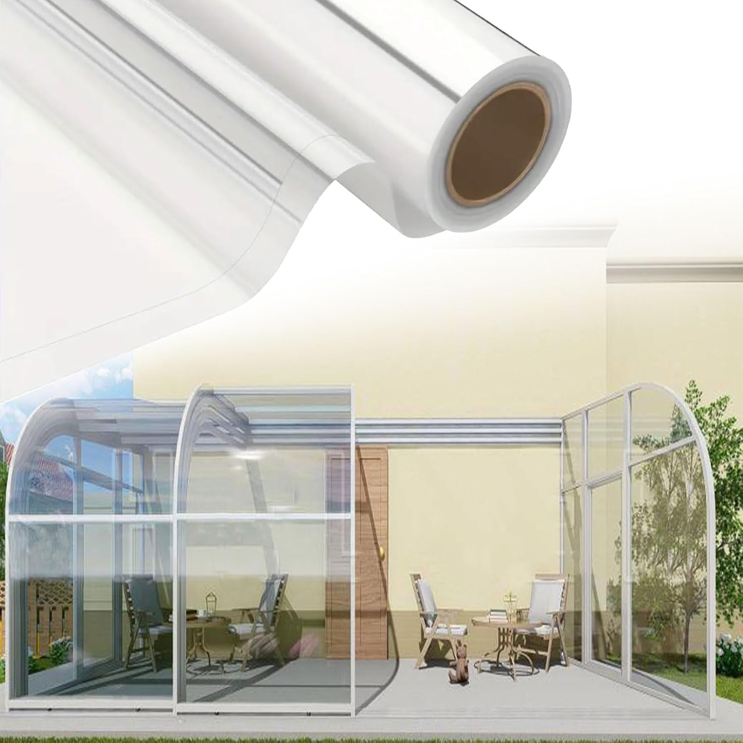 Polycarbonate Roofing Sheets,Transparent Greenhouse Roofing Sheets,PC Durable Panel,ainproof Anti-UV Roof Cladding,Replacement Panels,Suitable for outdoor terraces, carports, pergolas