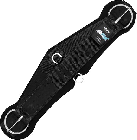 Weaver Equine AirFlex Roper Horse Cinch, Anti-Slip Nylon Webbing Saddle Cinch Girth with Flat Buckle, Western Horse Riding Supplies, Black