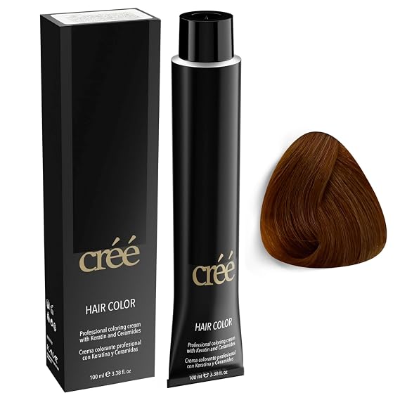 Cree Professional 8.34 - Light Copper Golden Blond Permanent Hair Color - Long Lasting, Rich Vibrant - Gray Coverage 100ml - 3.4 fl.oz.