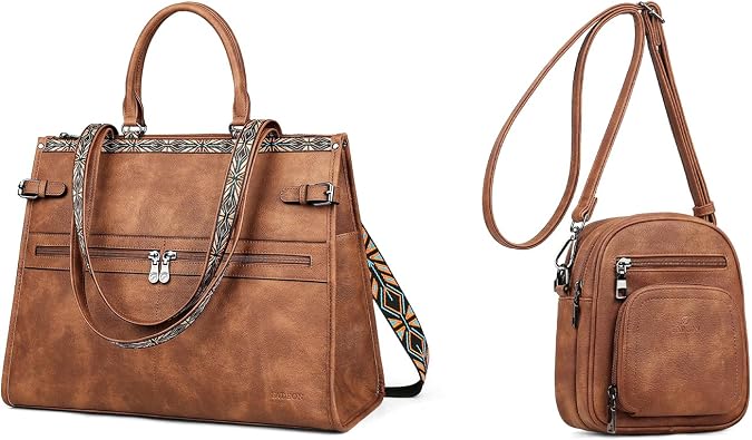 FADEON Laptop Bag for Women & Crossbody Bags Brown Collection